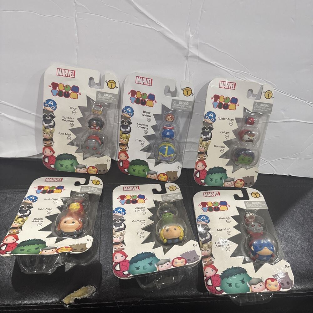 Lot of 6 Marvel Tsum Tsum Series 1 3-Packs New Sealed